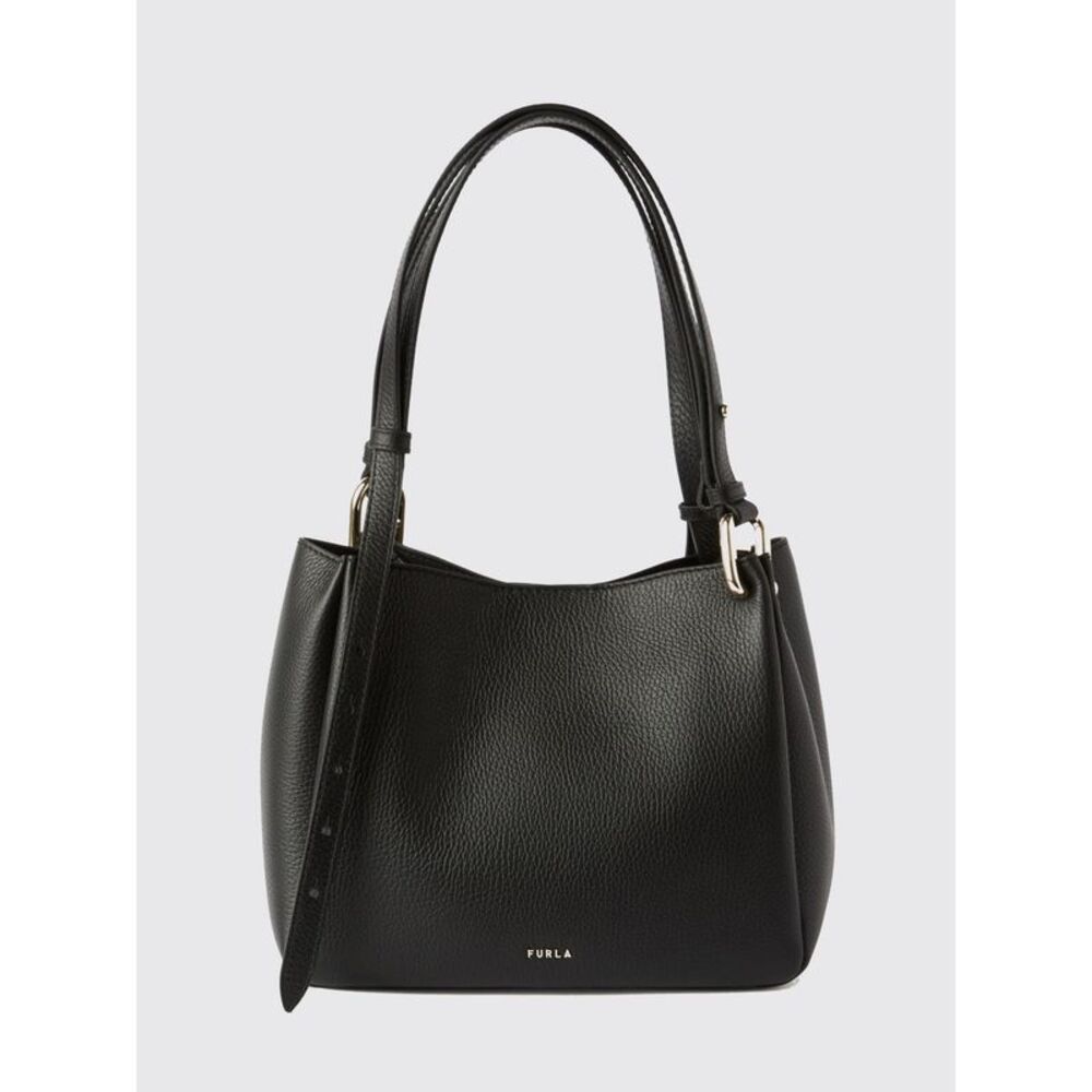 Nuvola Grained Cowhide Leather Shoulder Bag Furla With Double Adjustable Handles